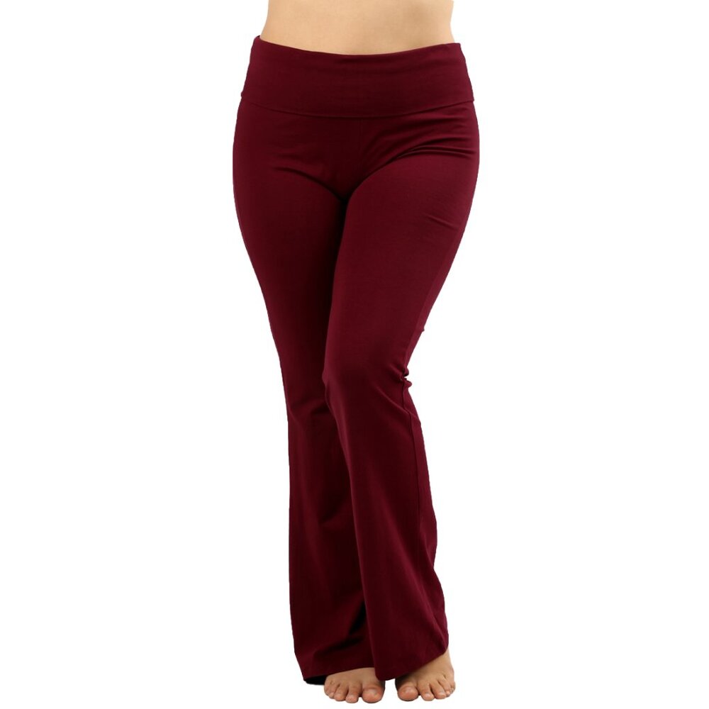 Women's Maroon Yoga Flare Pants
